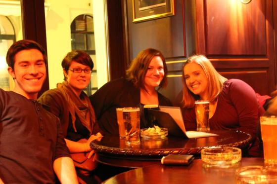 Austin, Eva, Juli and I at the Irish Pub! 