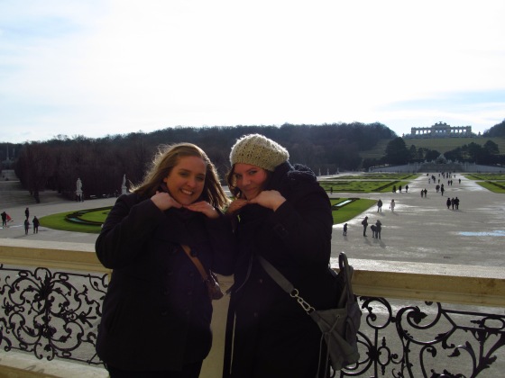 Making the infamous face at Schönbrunn