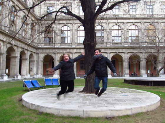 The required jumping picture at the University of Vienna 